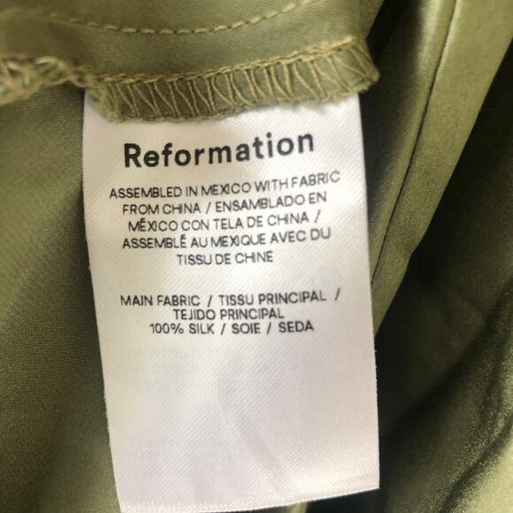 Reformation Womens Casette Silk Dress Artichoke Size 10 NWT - Picture 5 of 6